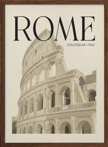 Ancient Rome Colosseum | Poster - Walnut Frame Interior