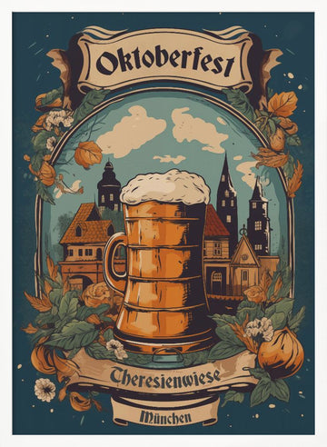 Oktoberfest Beer Stein Munich | Poster - White Frame Interior