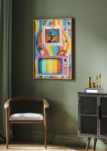 Eccentric Poodle Pop Art | Poster - Room Interior 2