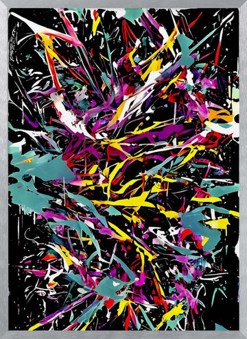 Vibrant Paint Splash | Poster - Silver Frame Interior