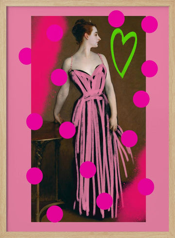 Pink Graffiti Lady | Poster - Wood Frame Interior
