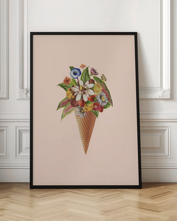 Floral Ice Cream Cone | Poster - Room Interior 1