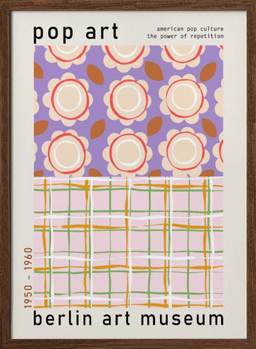 Retro Pop Art Patterns | Poster - Walnut Frame Interior