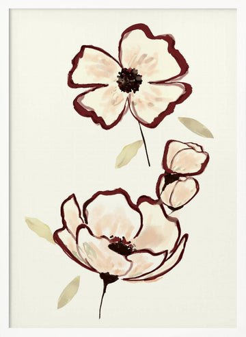 Elegant Blush Blooms | Poster - White Frame Interior