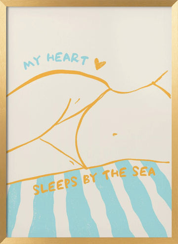 Heart Sleeps By The Sea | Poster - Gold Frame Interior
