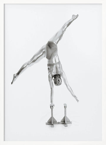 Graceful Silver Handstand | Poster - White Frame Interior