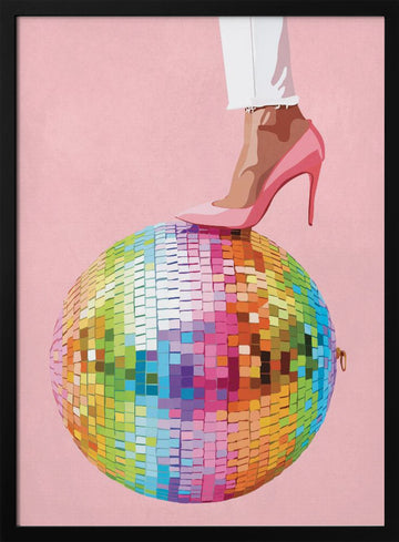 Pink Heel Disco Style | Poster - Black Metal Frame Interior