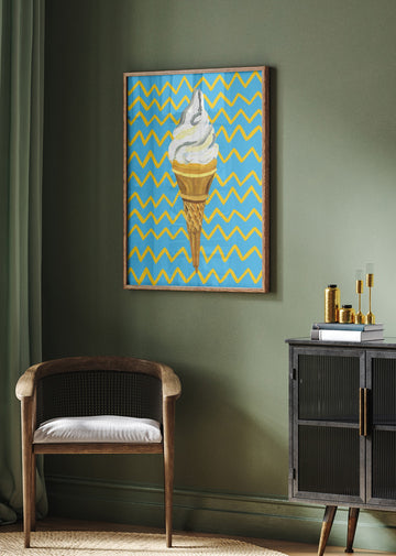 Vibrant Ice Cream Cone | Poster - Room Interior 2