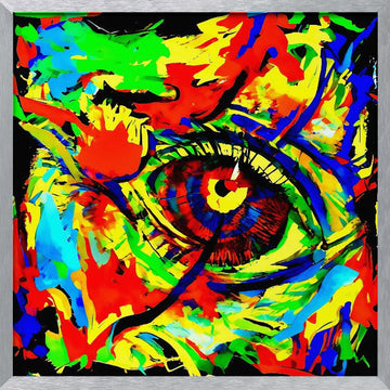 Vibrant Abstract Eye | Poster - Silver Frame Interior