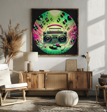 Neon Boombox Party | Poster - Room Interior 2