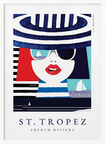 St Tropez Chic Woman | Poster - White Frame Interior