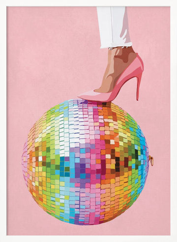 Pink Heel Disco Style | Poster - White Frame Interior