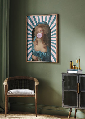 Rococo Bubblegum Portrait | Poster - Room Interior 2