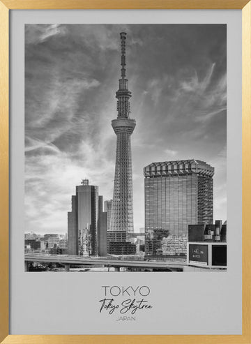 Tokyo Skytree Cityscape | Poster - Gold Frame Interior