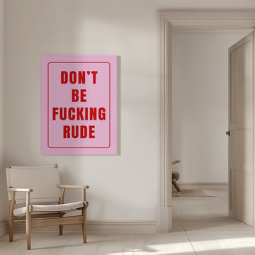 Pink Rude Statement | Canvas - Room Interior 1
