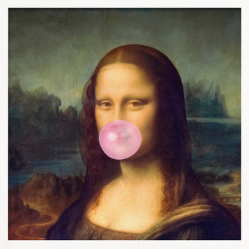Mona Lisa Bubble Gum | Poster - White Frame Interior