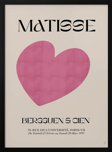 Minimal Pink Heart | Poster - Black Metal Frame Interior