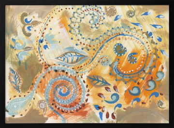 Vibrant Bohemian Paisley Swirls | Poster - Black Metal Frame Interior
