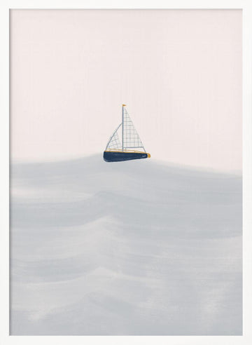 Serene Sailboat Waters | Poster - White Frame Interior