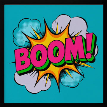 Boom Pop Art Explosion | Poster - Black Metal Frame Interior