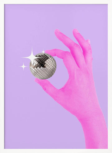Pink Glow Sphere | Poster - White Frame Interior