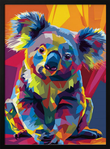 Colorful Pop Art Koala | Poster - Black Metal Frame Interior