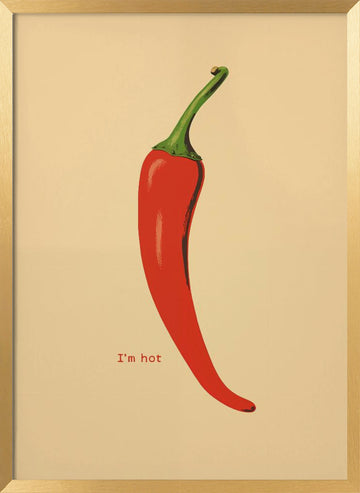 Hot Red Chili | Poster - Gold Frame Interior