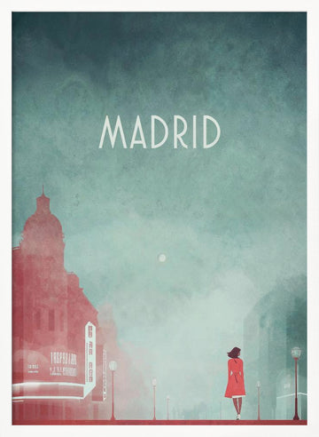 Madrid 1- GRAN VIA | Poster - White Frame Interior