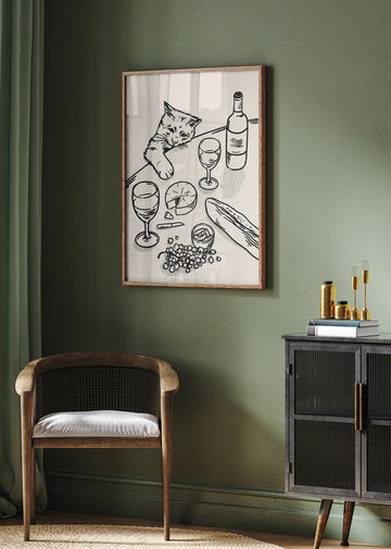 Curious Kitten Table | Poster - Room Interior 2