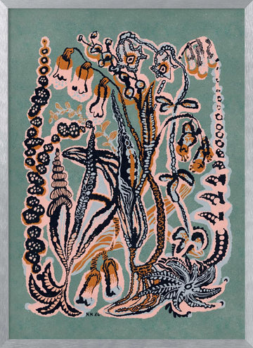 Ethereal Ocean Garden | Poster - Silver Frame Interior