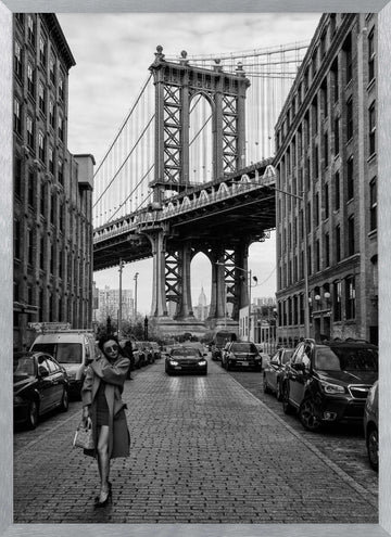 Manhattan Bridge Urban Style | Poster - Silver Frame Interior