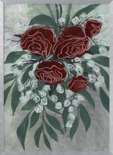 Romantic Red Roses | Poster - Silver Frame Interior