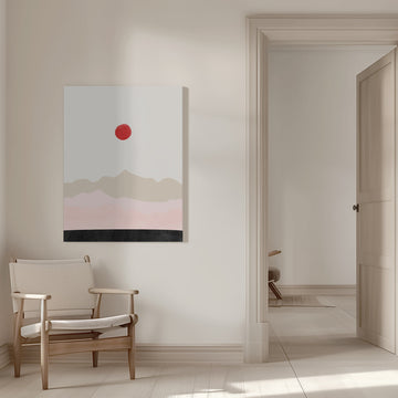 Minimalist Sun Mountains | Canvas - Room Interior 1