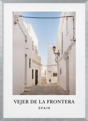 Vejer de La Frontera Spain Travel poster | Poster - Silver Frame Interior