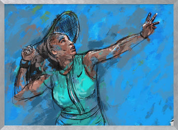 Dynamic Tennis Serve | Poster - Silver Frame Interior