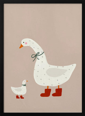 Goose and Gosling | Poster - Black Metal Frame Interior