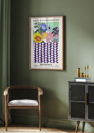 Abstract Floral Pattern Barcelona | Poster - Room Interior 2