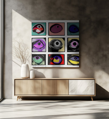 Colorful Abstract Eyes | Canvas - Room Interior 2