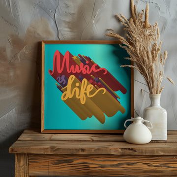 Vibrant Music Life Quote | Poster - Room Interior 1