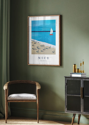 Nice Beach Day Sailboat | Poster - Room Interior 2