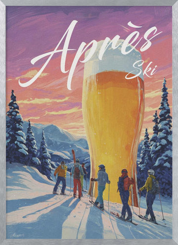 Après Ski Cheers | Poster - Silver Frame Interior