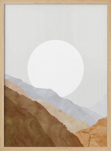 Watercolor Mountain Horizon | Poster - Wood Frame Interior