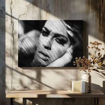 Dramatic Shadowed Gaze | Canvas - Room Interior 2
