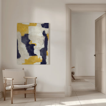 Abstract Gold Indigo Shapes | Canvas - Room Interior 1