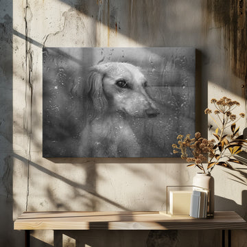 Dog By Rainy Window | Canvas - Room Interior 2