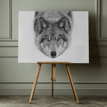 Yellow Eyed Wolf Gaze | Canvas - Room Interior 1