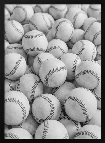 Many Baseballs | Poster - Black Metal Frame Interior