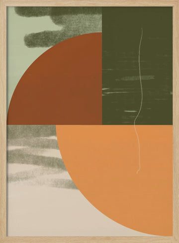 Earthy Abstract Shapes | Poster - Wood Frame Interior