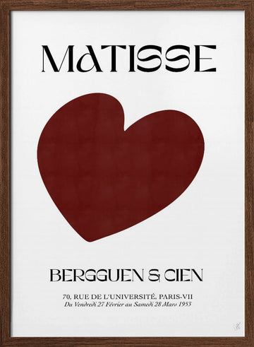 Red Heart Abstract | Poster - Walnut Frame Interior