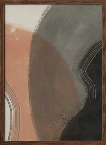 Earthy Abstract Curves | Poster - Walnut Frame Interior